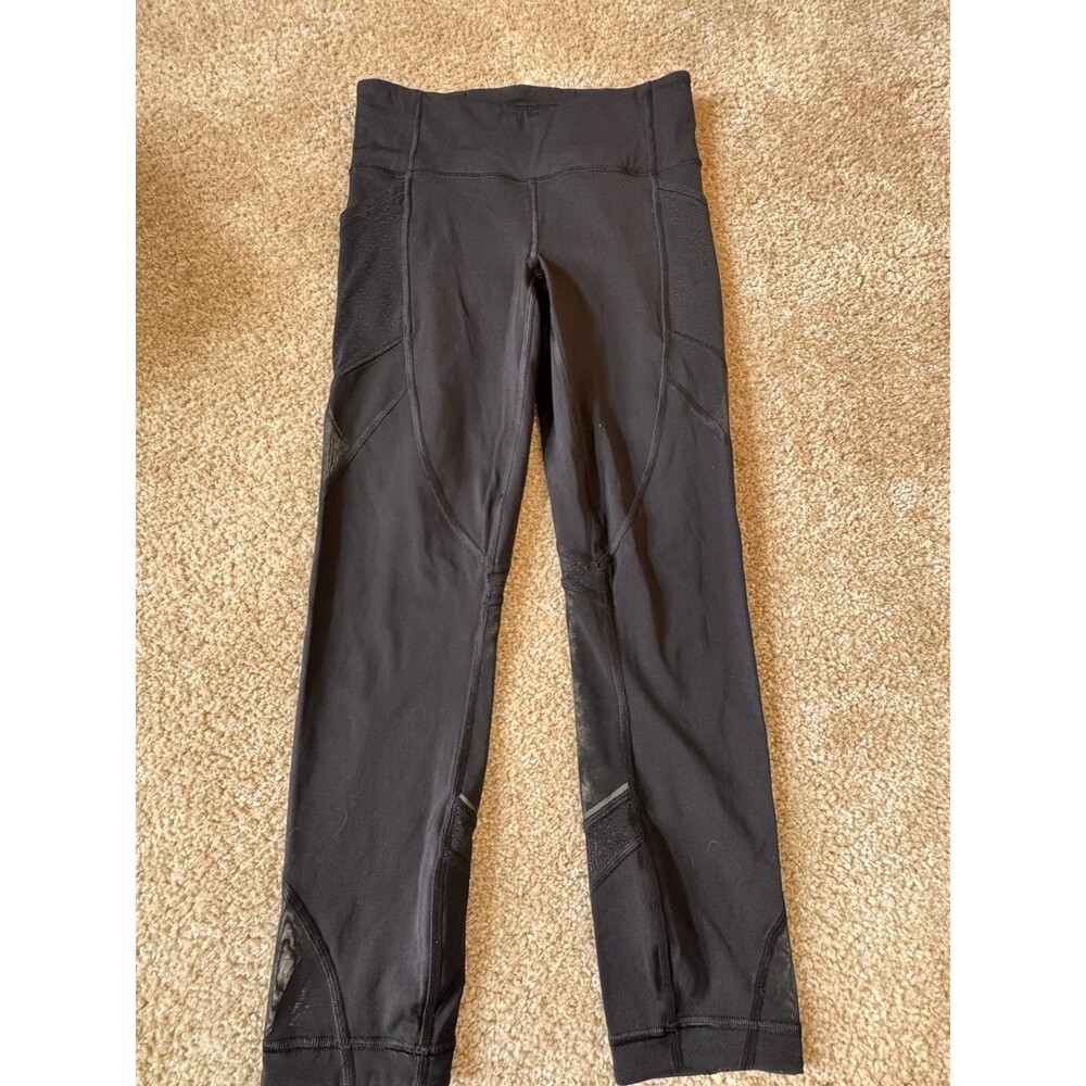 Lululemon Wunder Under High-Rise Crop 21" *Mesh. Size 6 yoga workout Pilates